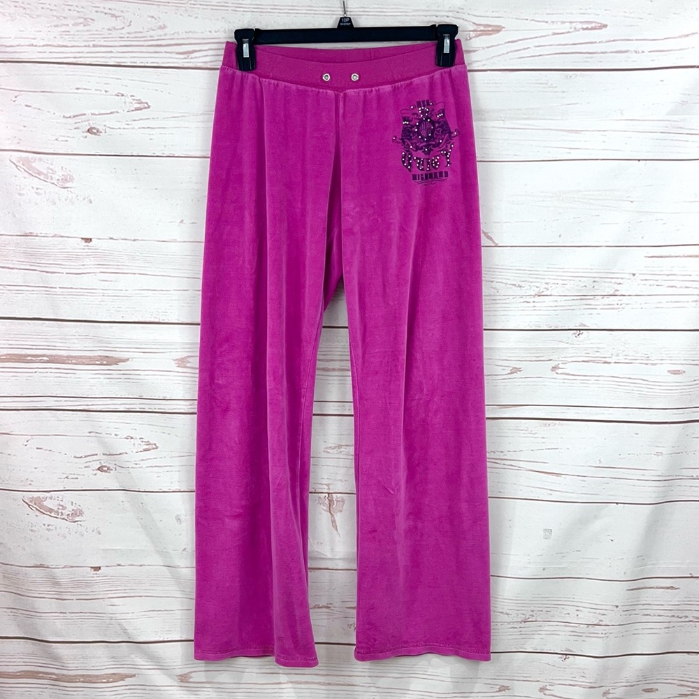 Vintage Y2K Juicy Couture Velour Fuchsia Hot Pink Track Pants Her Highness